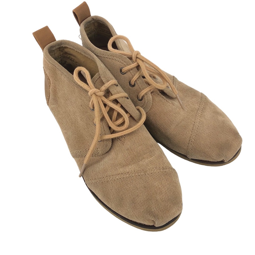 Toms Boto Corduroy Tan Ankle Bootie Sz 6.5